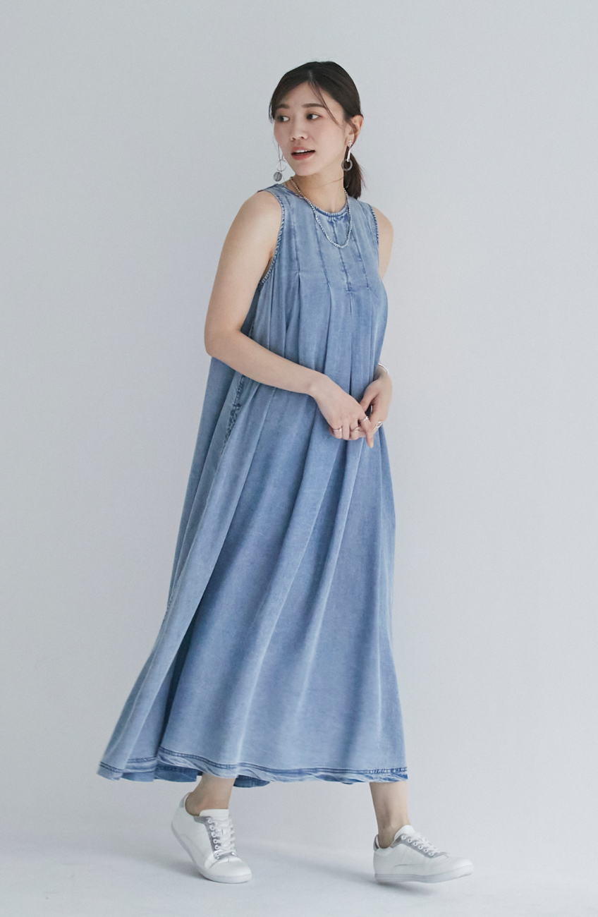バイオシルクパウダー加工ジップワンピース