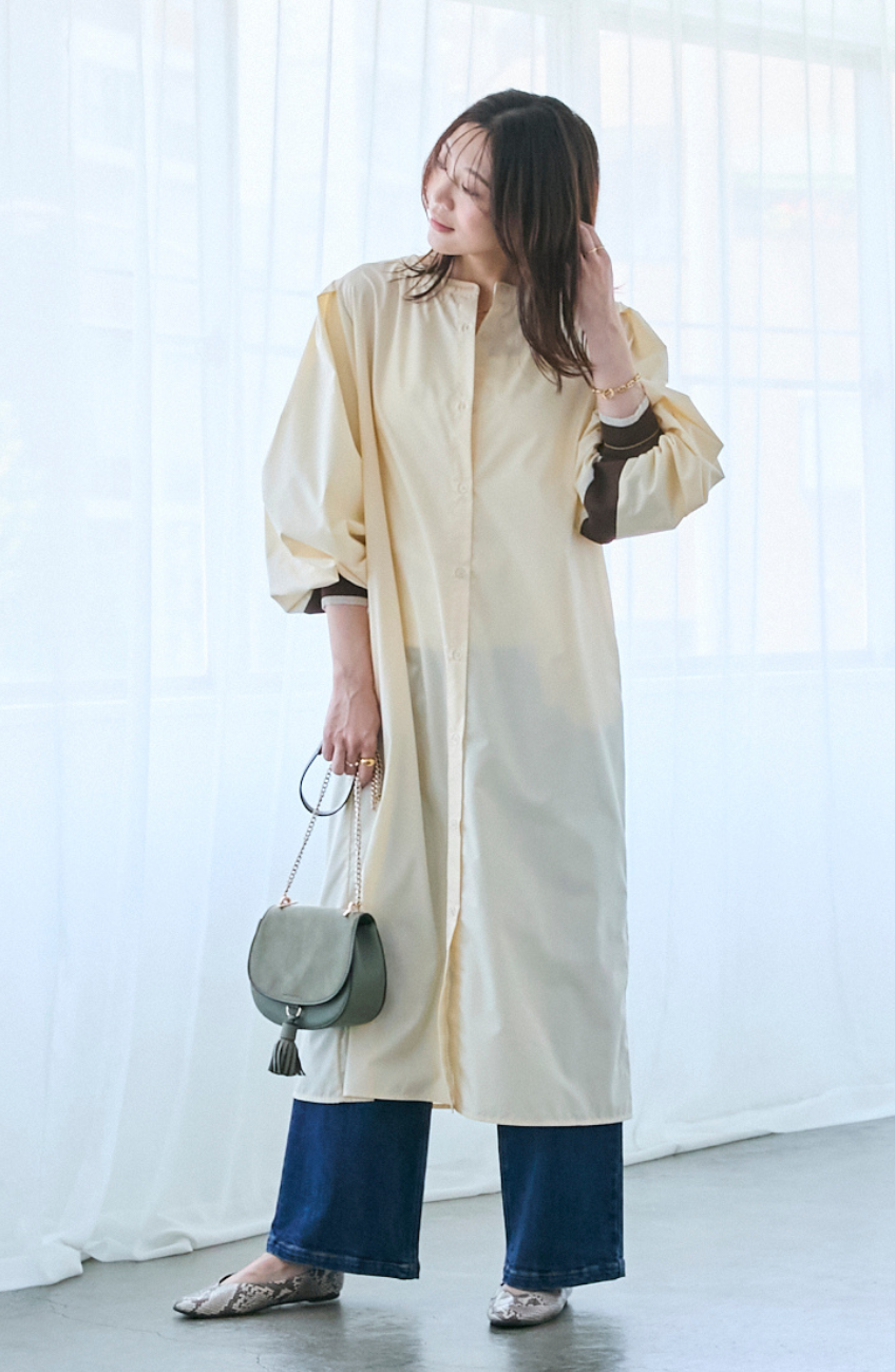 EC限定 バックヨークテープシャツワンピース