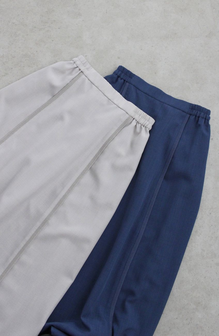 麻調ニット切替パネルスカート