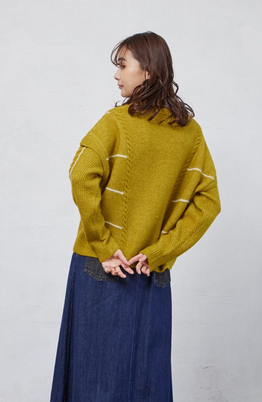 ファンシーラインケーブルプルオーバー