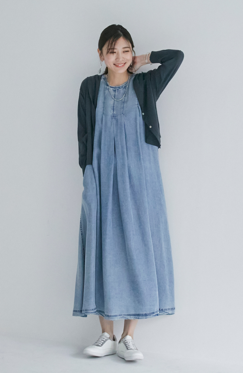バイオシルクパウダー加工ジップワンピース
