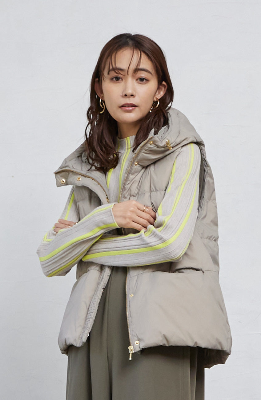 ストライプピンタックストレッチプルオーバー