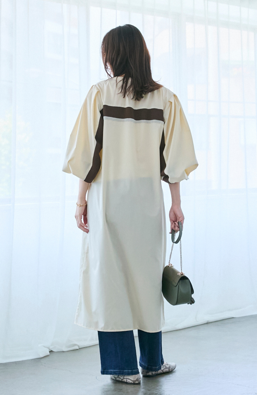 EC限定 バックヨークテープシャツワンピース