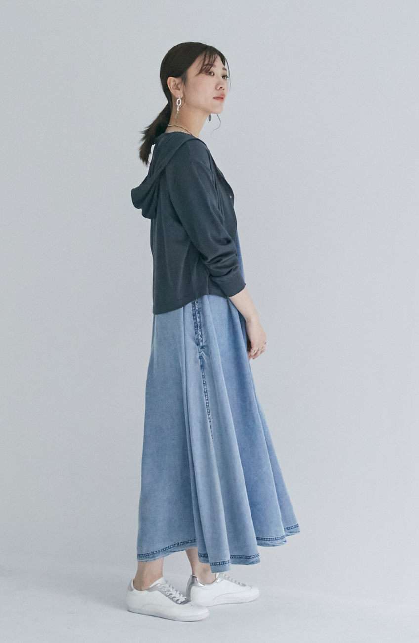 バイオシルクパウダー加工ジップワンピース