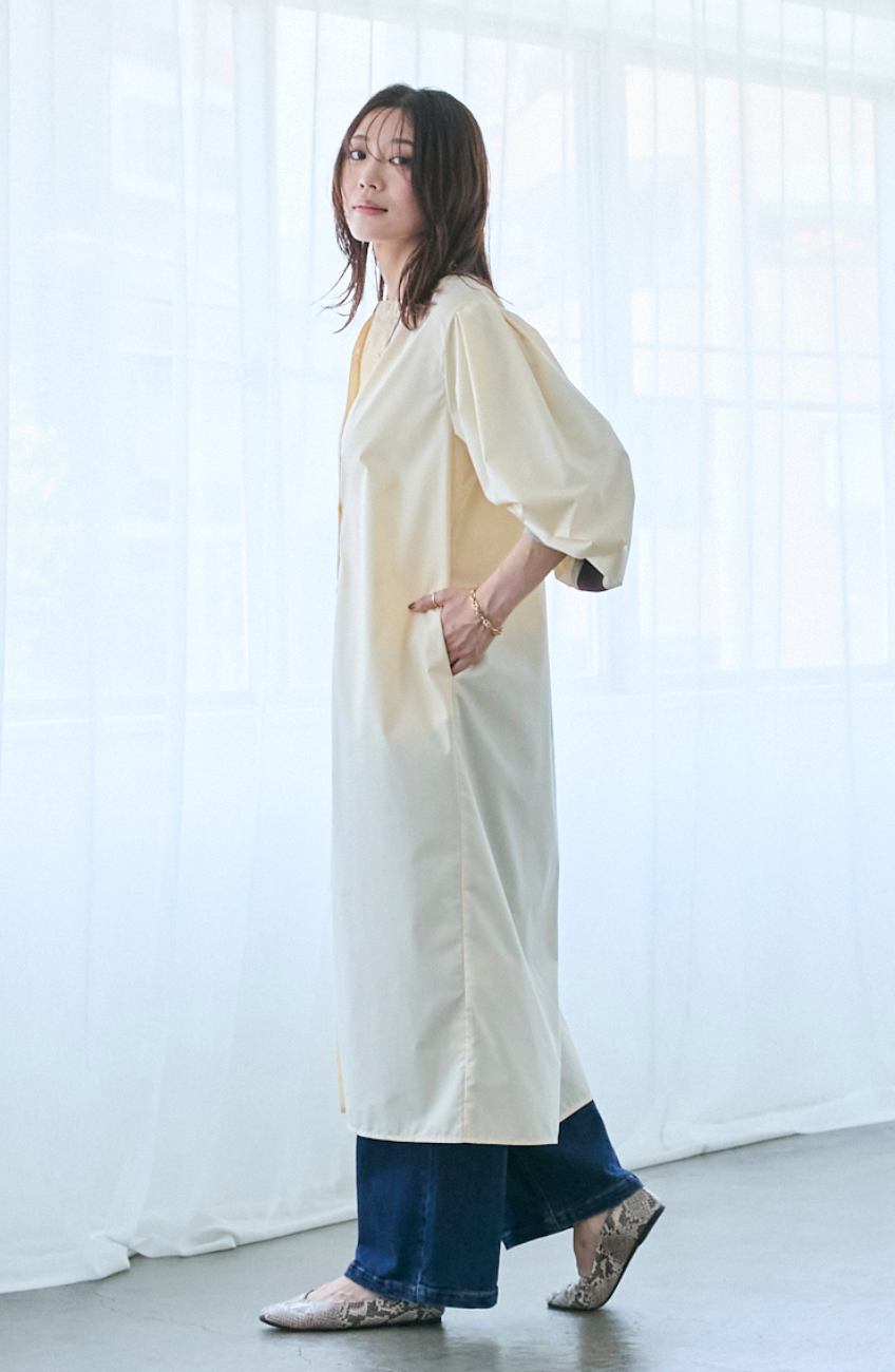 EC限定 バックヨークテープシャツワンピース