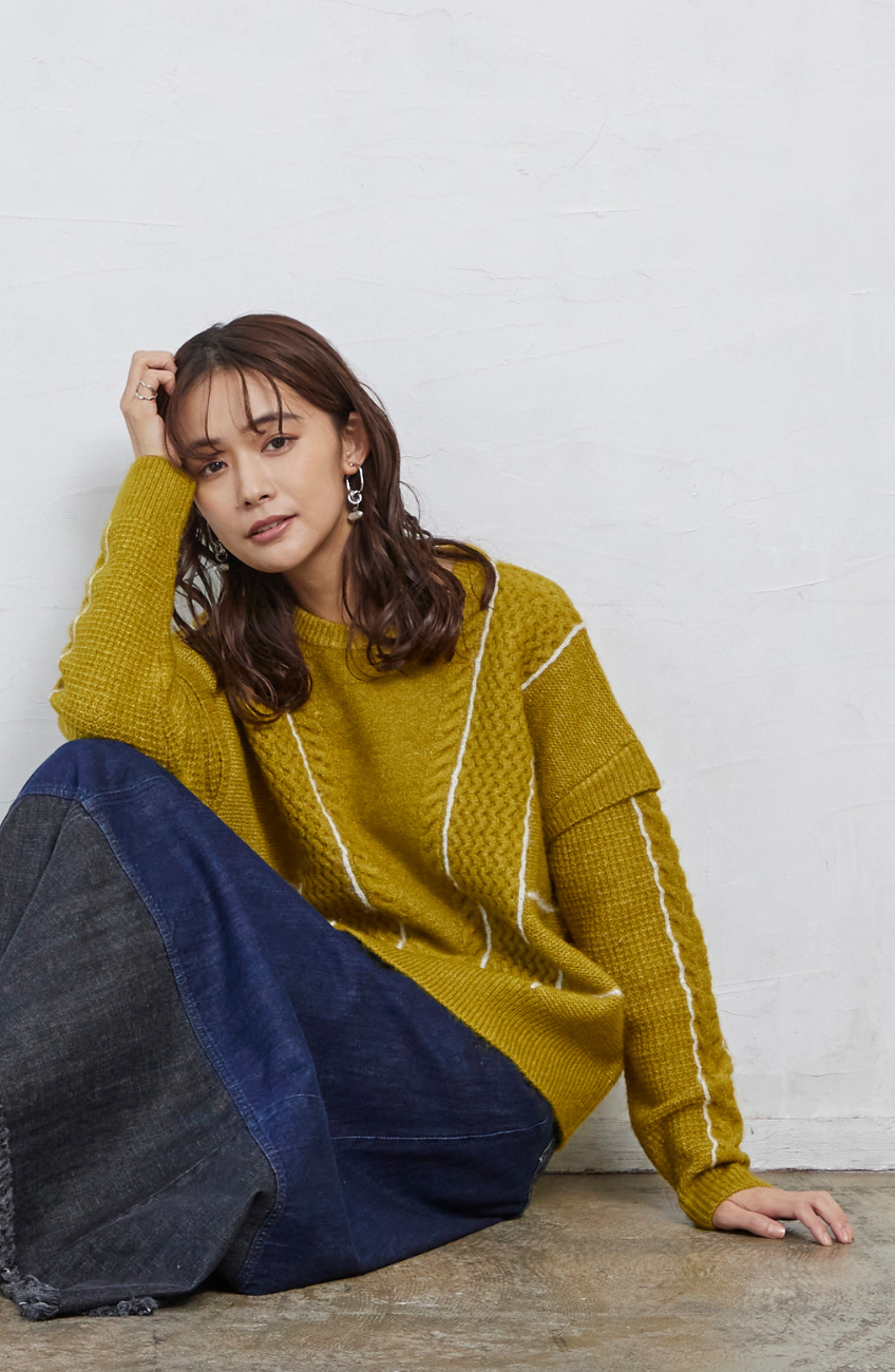 ファンシーラインケーブルプルオーバー