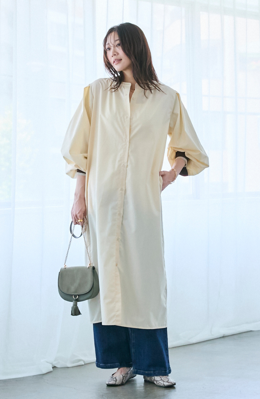 EC限定 バックヨークテープシャツワンピース