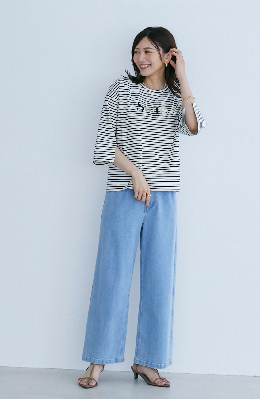 ストレッチタックストレートパンツ