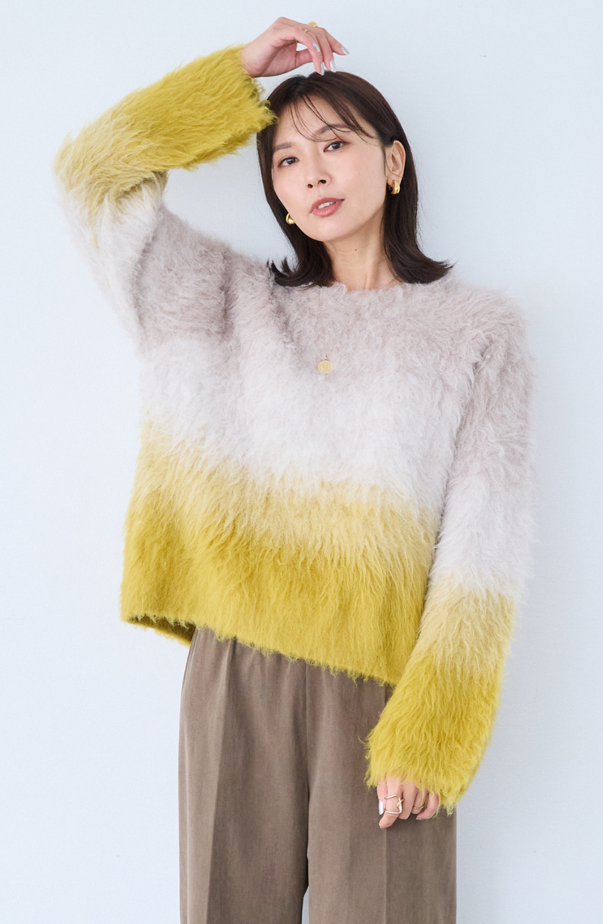 ウールブラッシュグラデーションプルオーバー