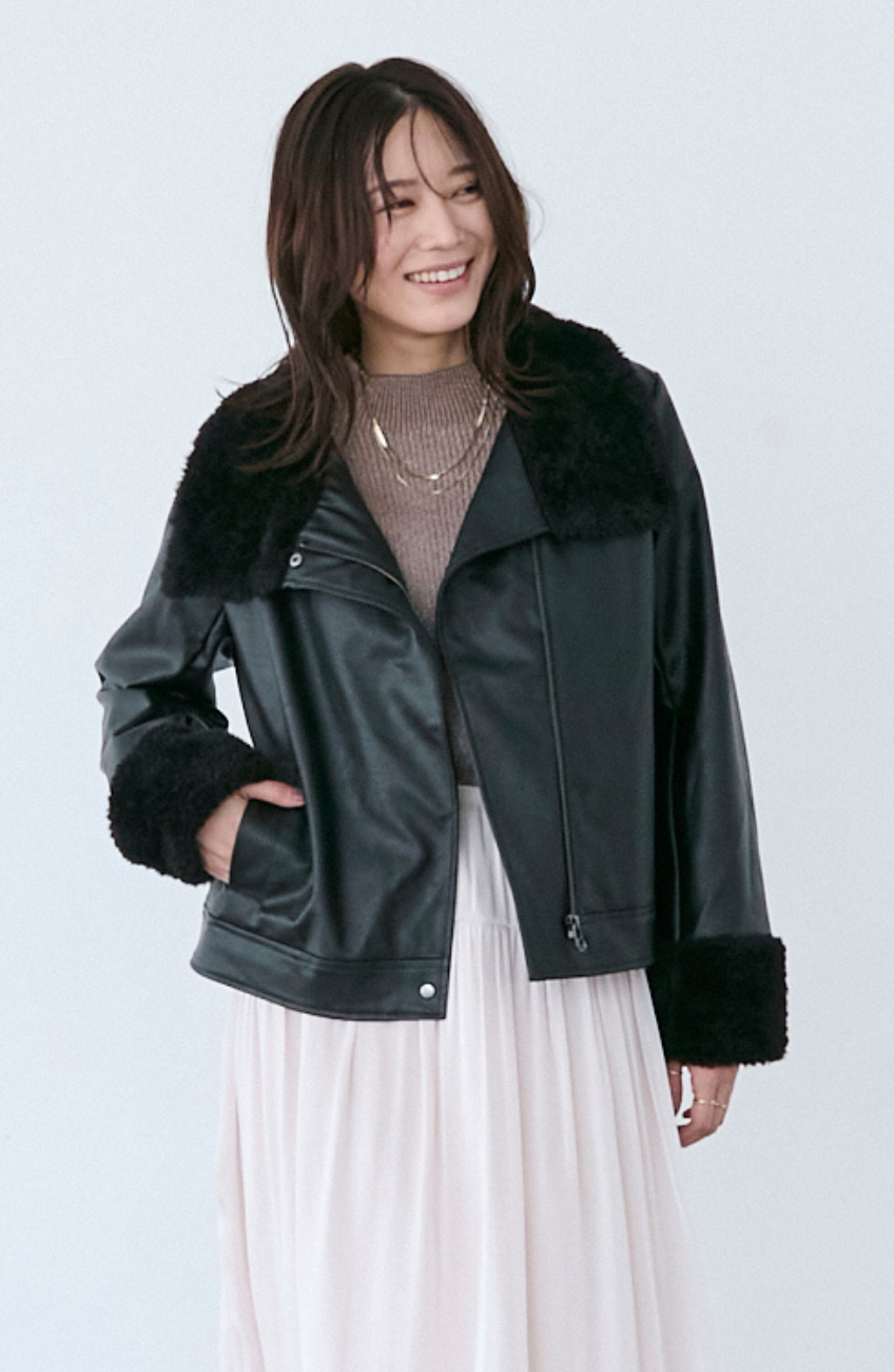 レザーポインテッドファージャケット|FURRY、REYELL公式通販 レザーポインテッドファージャケット|FURRY、REYELL公式通販