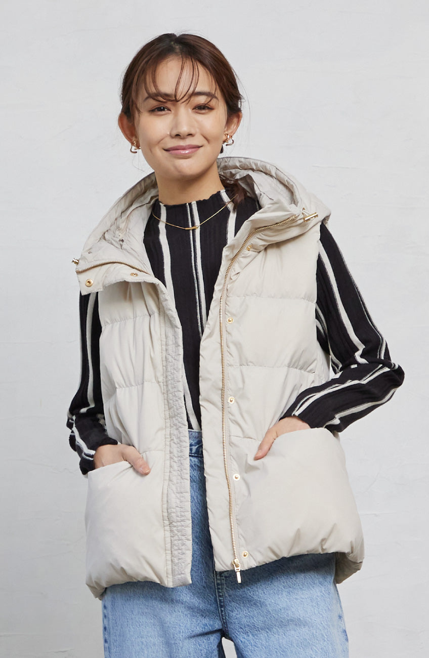 ストライプピンタックストレッチプルオーバー