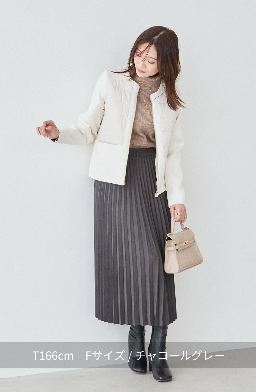 ピーチアコーディオンプリーツスカート