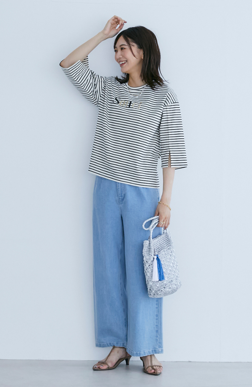 ストレッチタックストレートパンツ