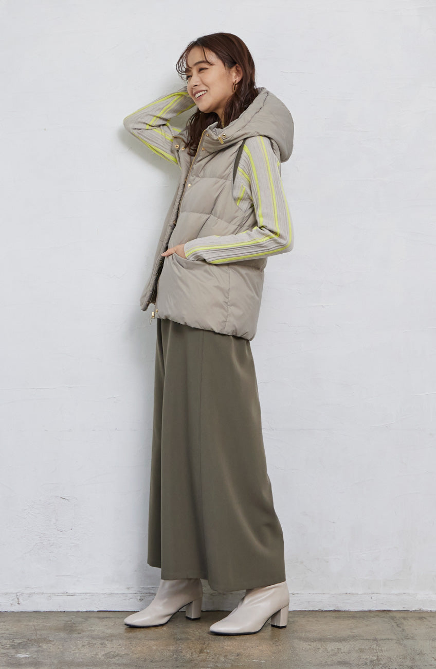 ストライプピンタックストレッチプルオーバー