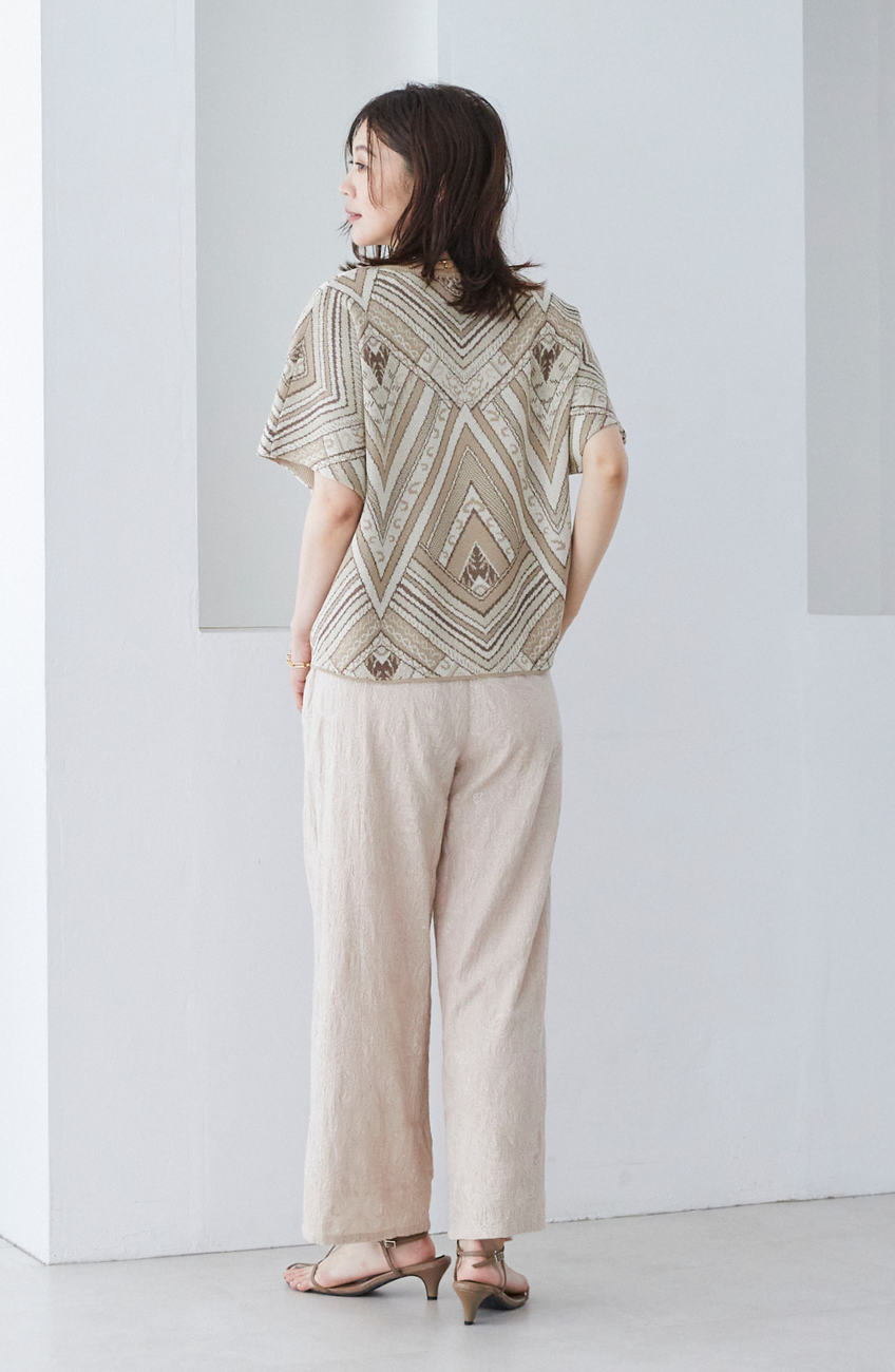 総刺繍リラックスストレートパンツ
