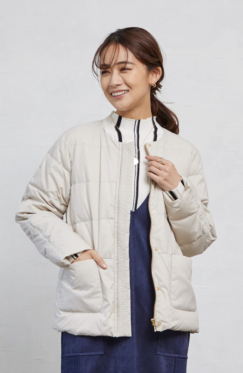 ストライプピンタックストレッチプルオーバー