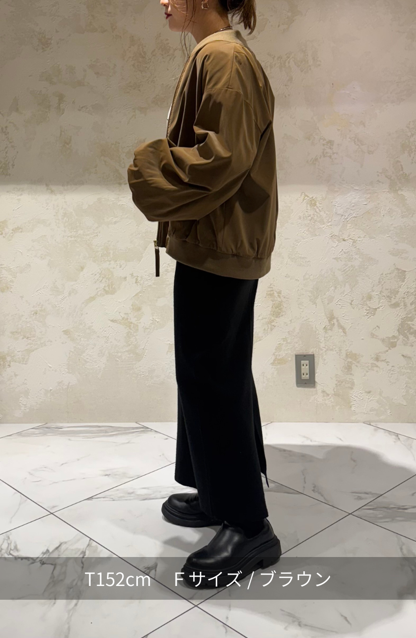 ピーチレザーZIPブルゾンコート