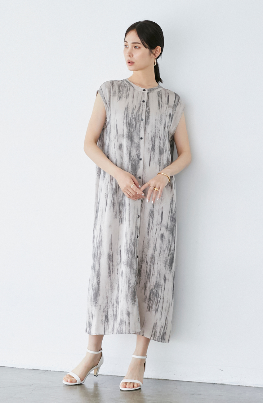グラデーションシャツワンピース