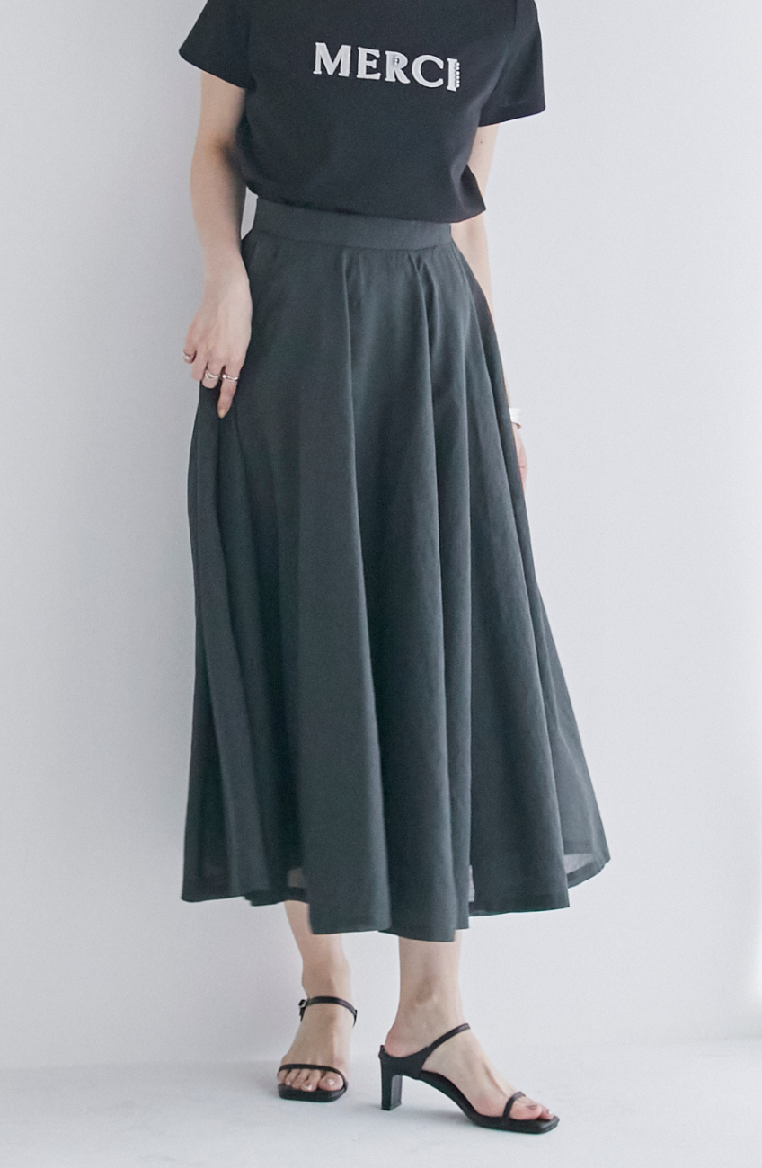 ドライエステルパネルギャザースカート