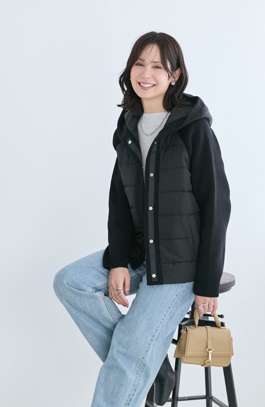 ハ*え様 ギャルソン シャツ ニット 切替 ジャケット アーカイブ プリュス ブ 中綿×ニット切替ジャケット｜FURRY、REYELL公式通販サイト kuih（クイ）