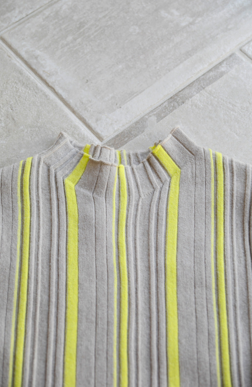 ストライプピンタックストレッチプルオーバー