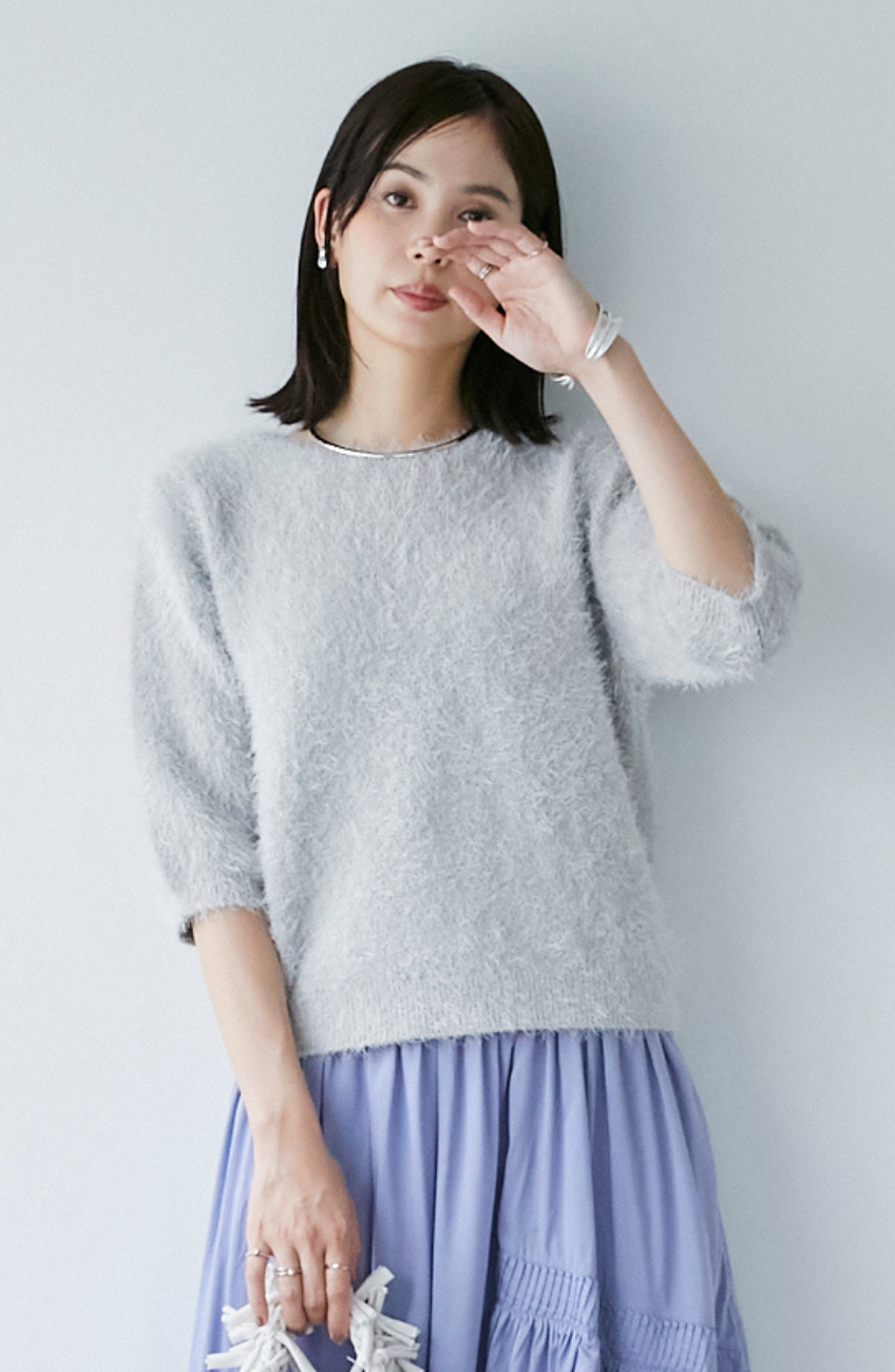 ダブルフェイスシャギージャガードプルオーバー