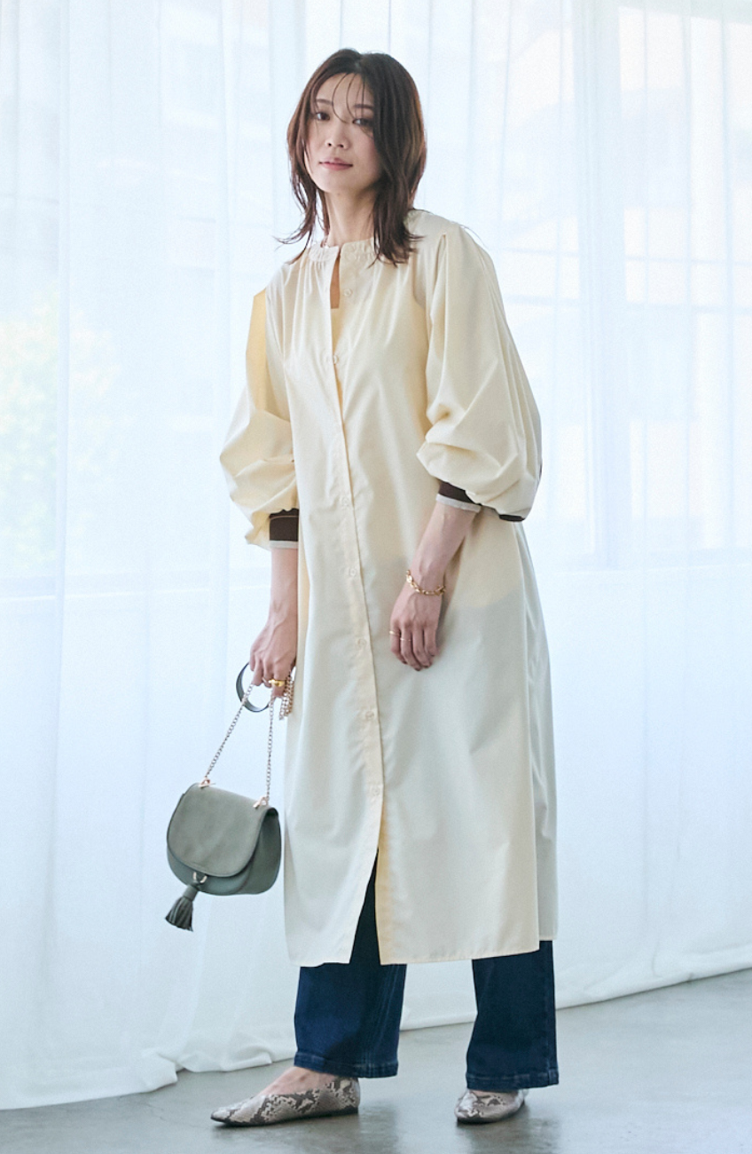 EC限定 バックヨークテープシャツワンピース