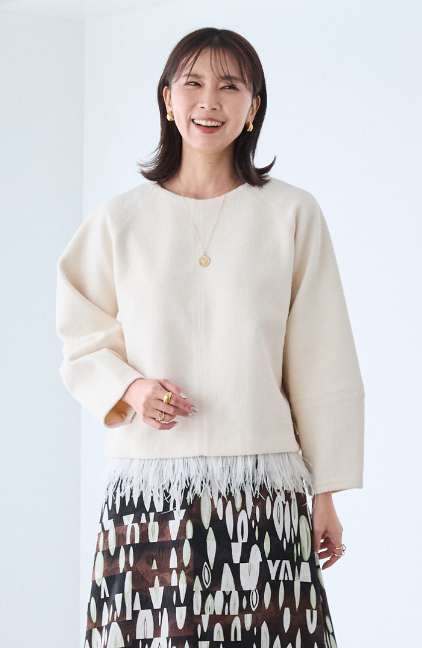 ブークレジャージーフリンジプルオーバー