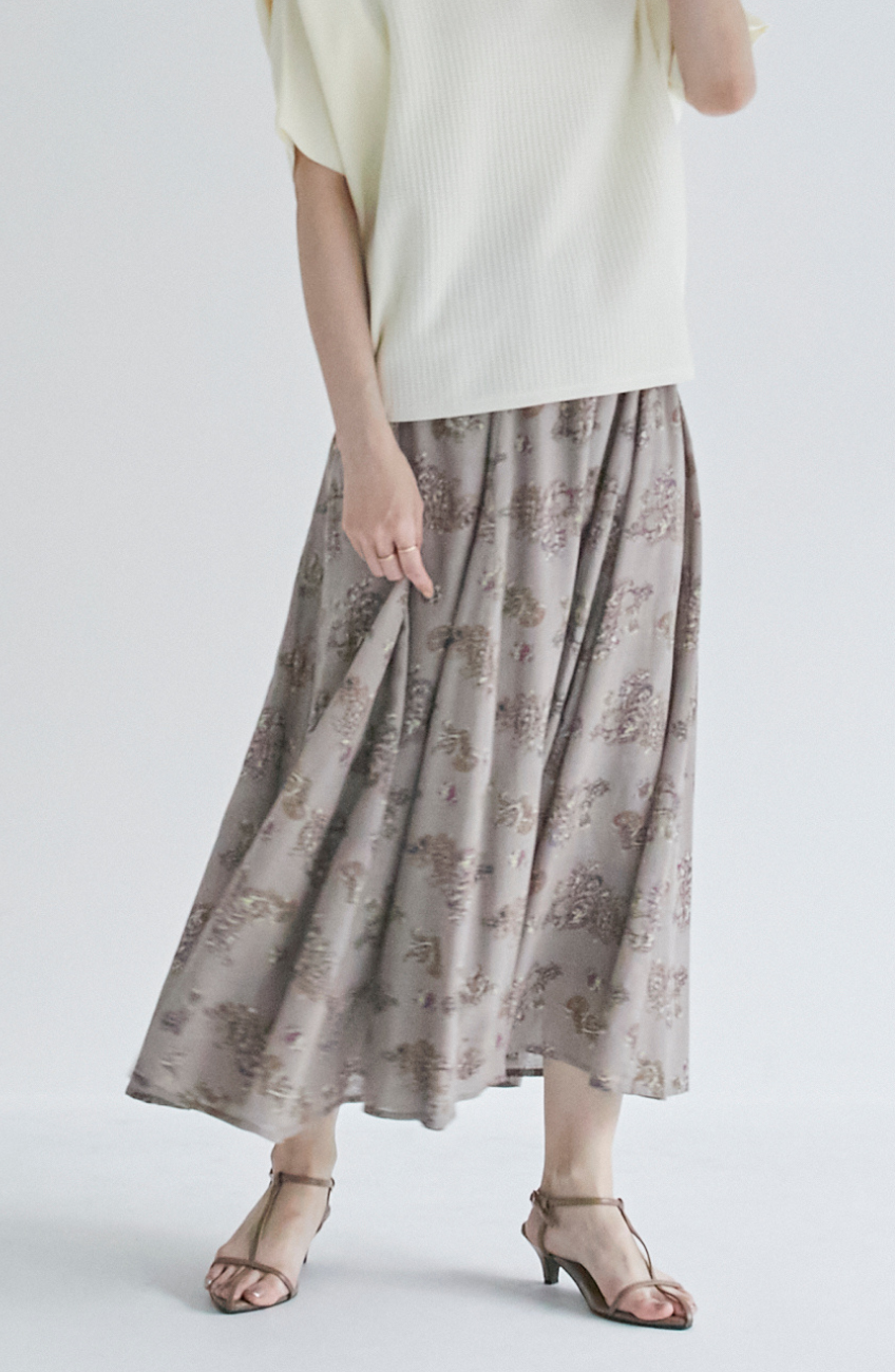 コットンパネルギャザースカート