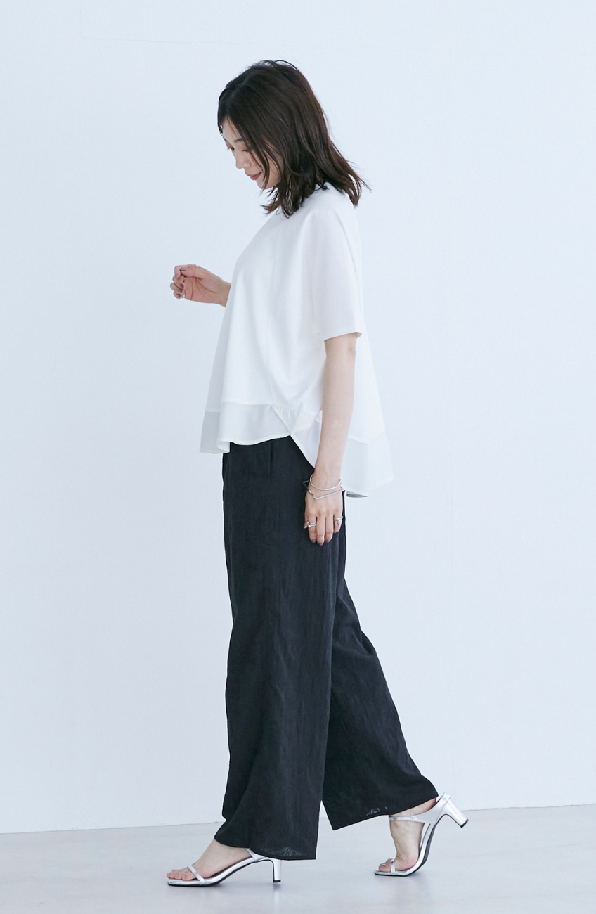 総刺繍リラックスストレートパンツ