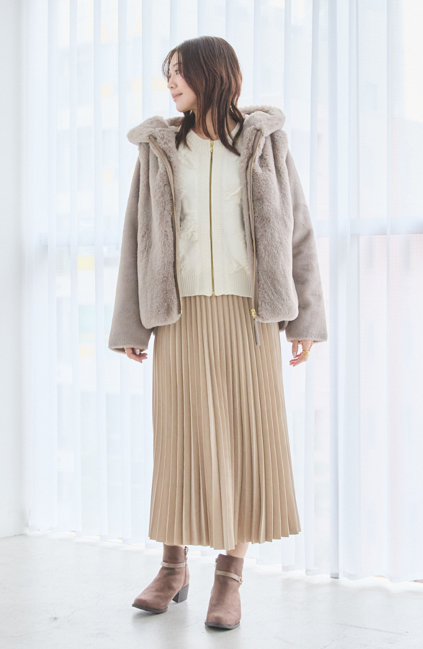 ピーチアコーディオンプリーツスカート