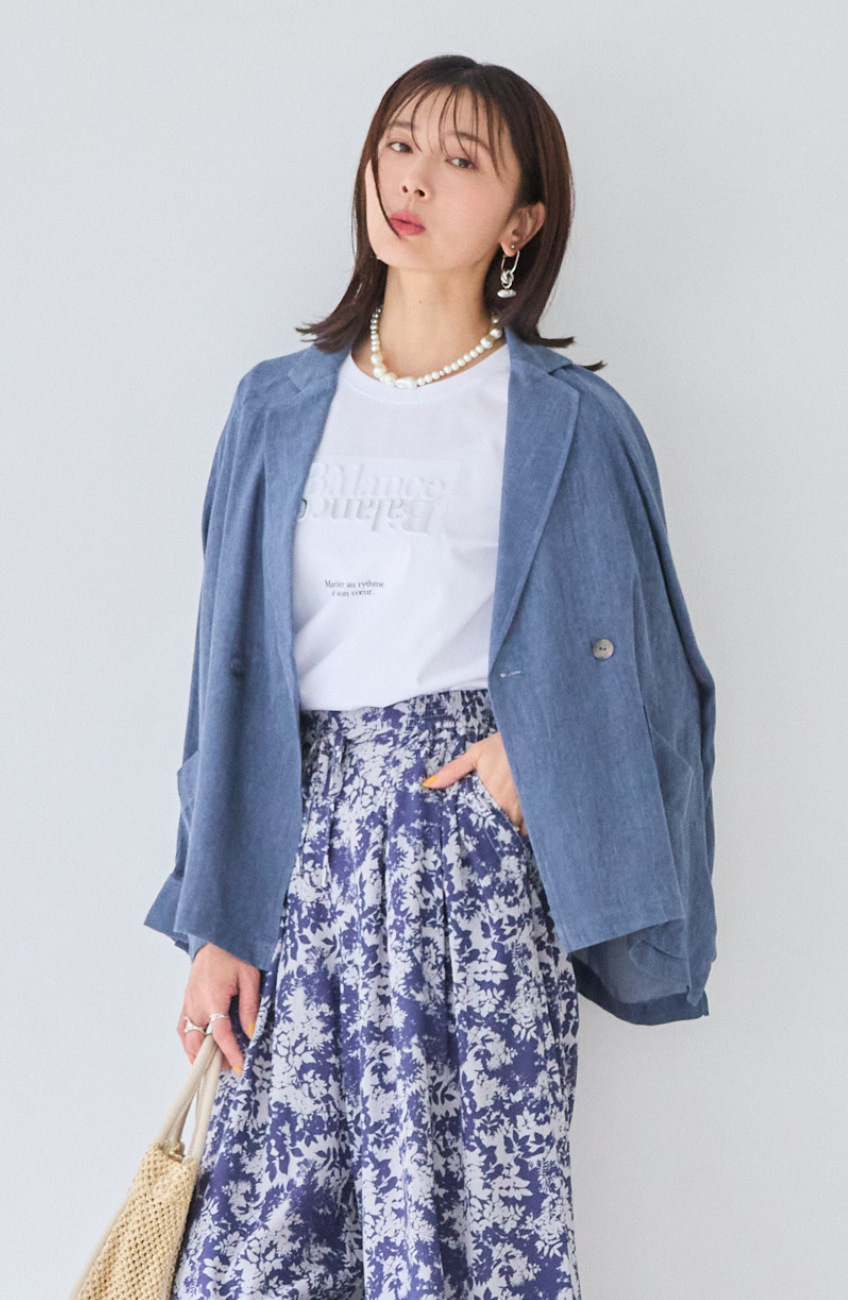 シアーデニムダブルテーラージャケット