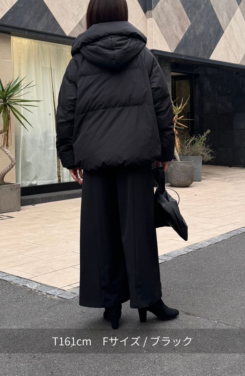 プリーツレイヤーフードピュアダウン