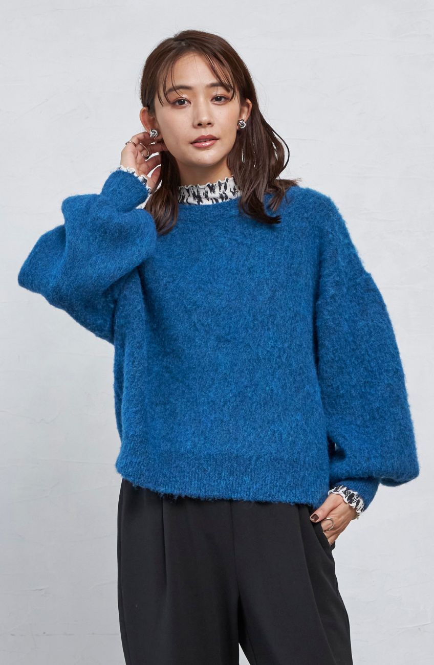 メランジモヘアニットプルオーバー