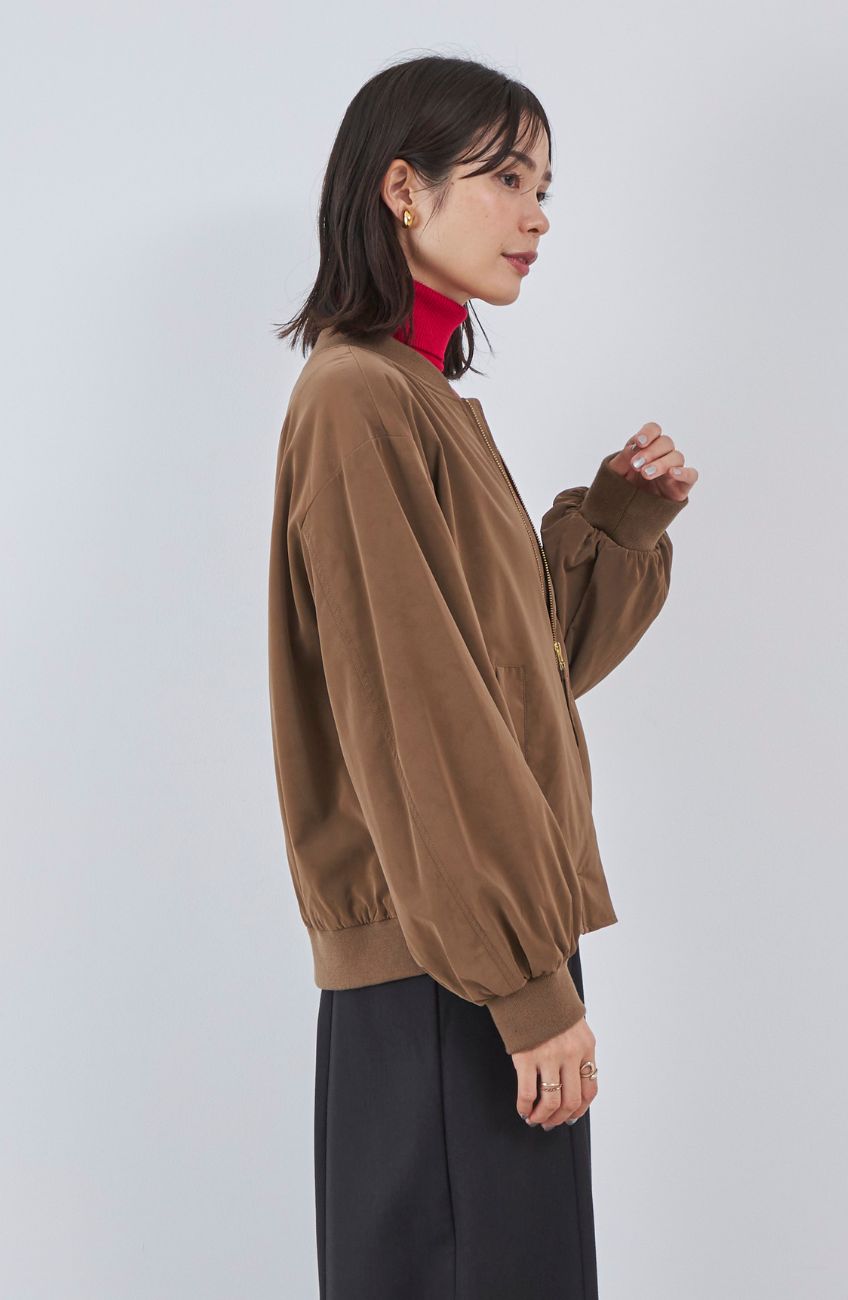 ピーチレザーZIPブルゾンコート