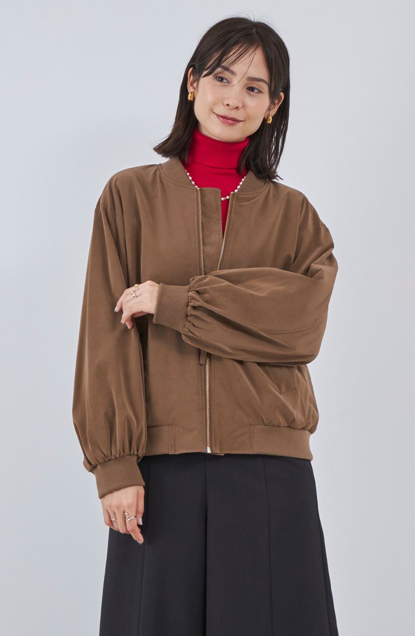 ピーチレザーZIPブルゾンコート