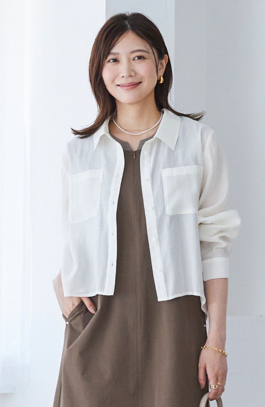 EC限定 シルキーショートブラウス