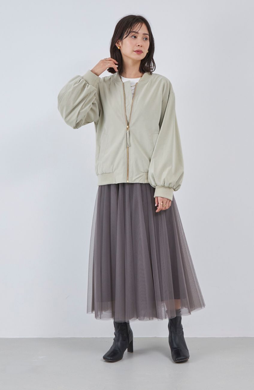 ピーチレザーZIPブルゾンコート