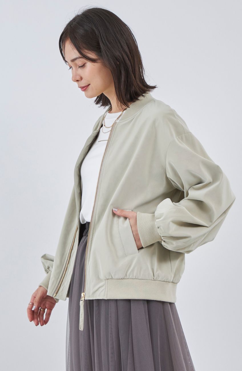 ピーチレザーZIPブルゾンコート