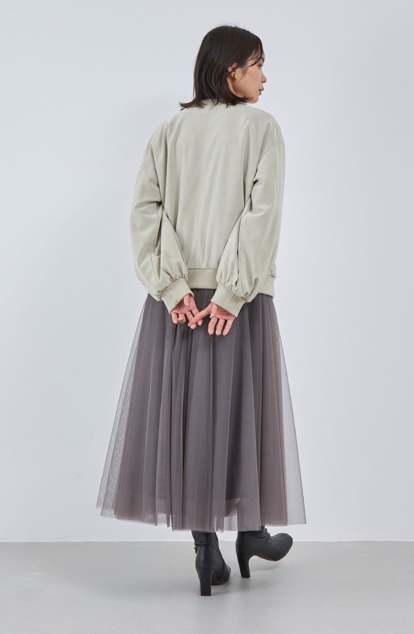 ピーチレザーZIPブルゾンコート