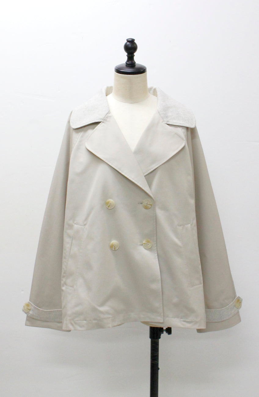 バイカラーショートトレンチコート