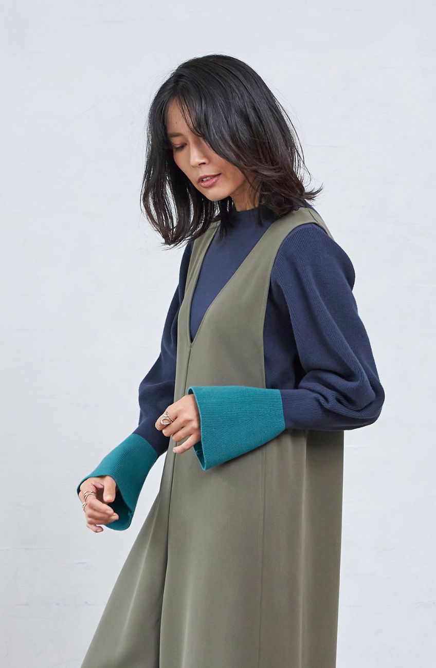 リブ切替キャンディスリーブプルオーバー