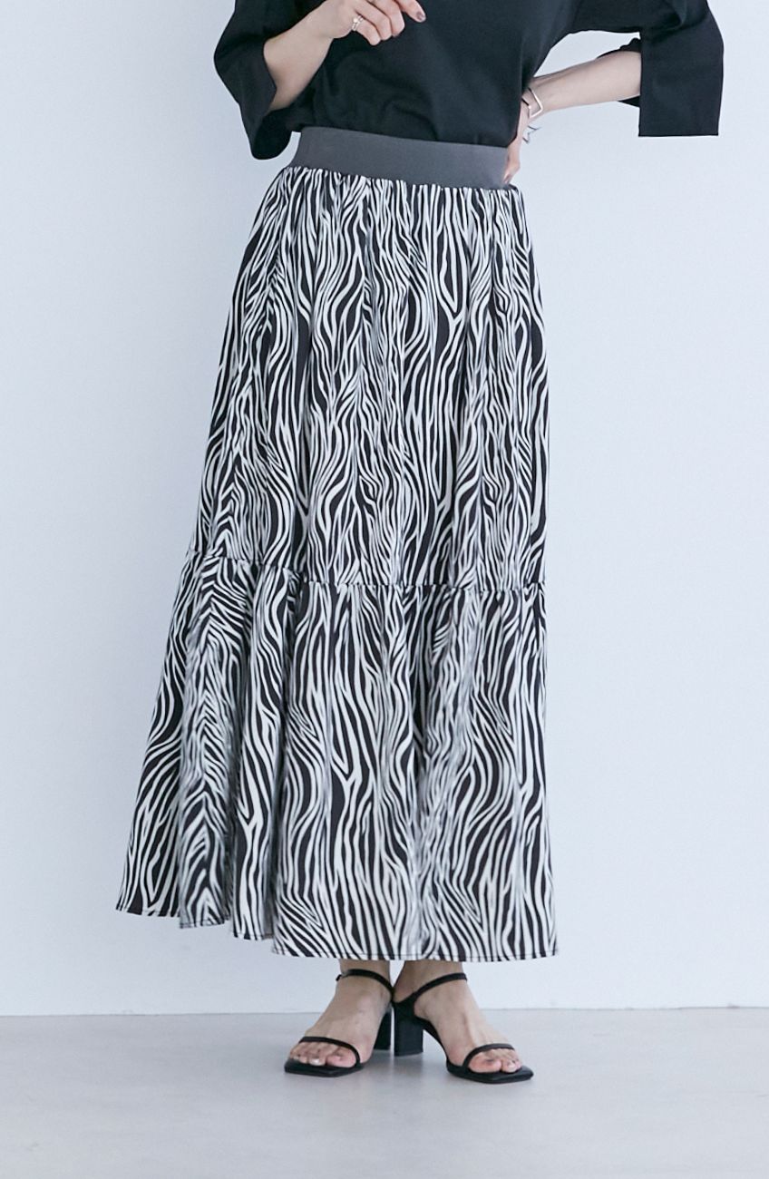 サークルストレッチゼブラプリントスカート