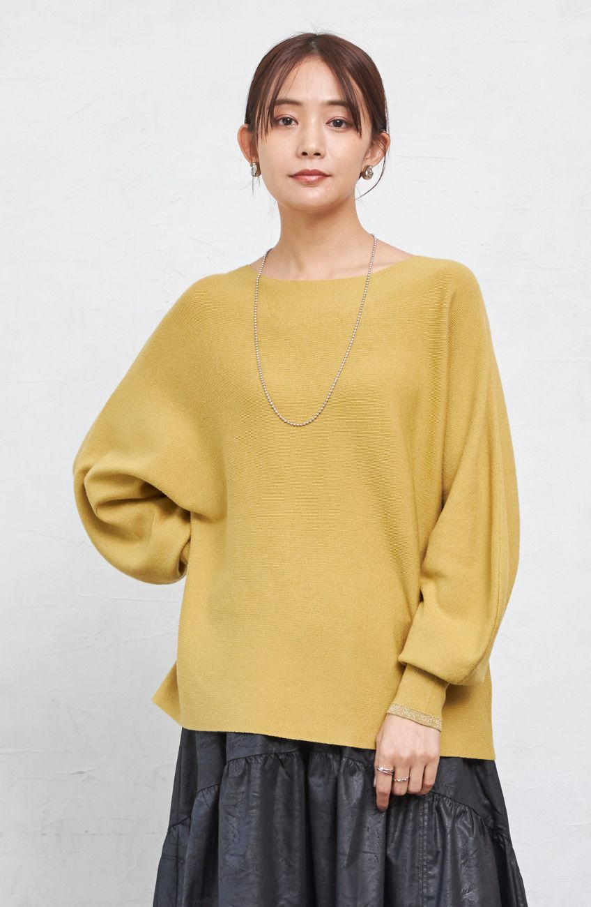 ウォッシャブルバナナスリーブボートネックプルオーバー｜FURRY