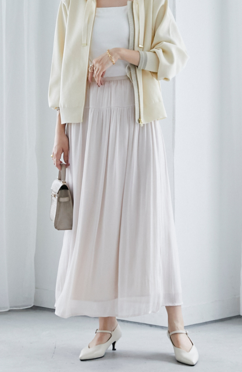 スカート makoyou ラメヨウリュウ切替スカート