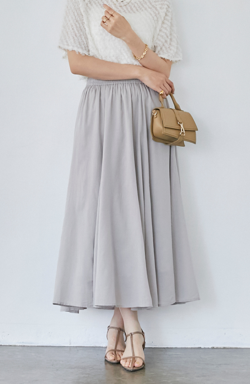 コットンパネルギャザースカート