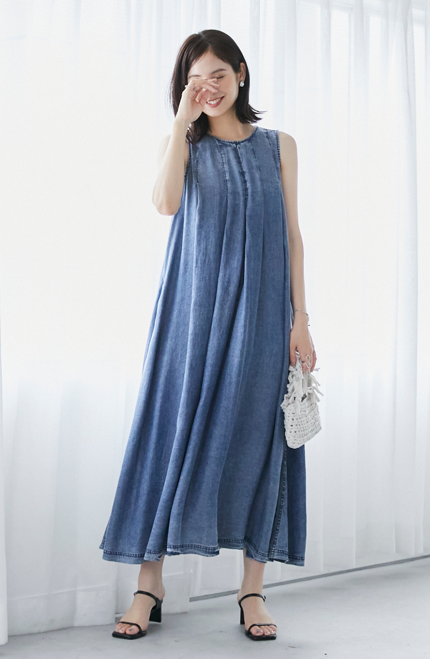 バイオシルクパウダー加工ジップワンピース