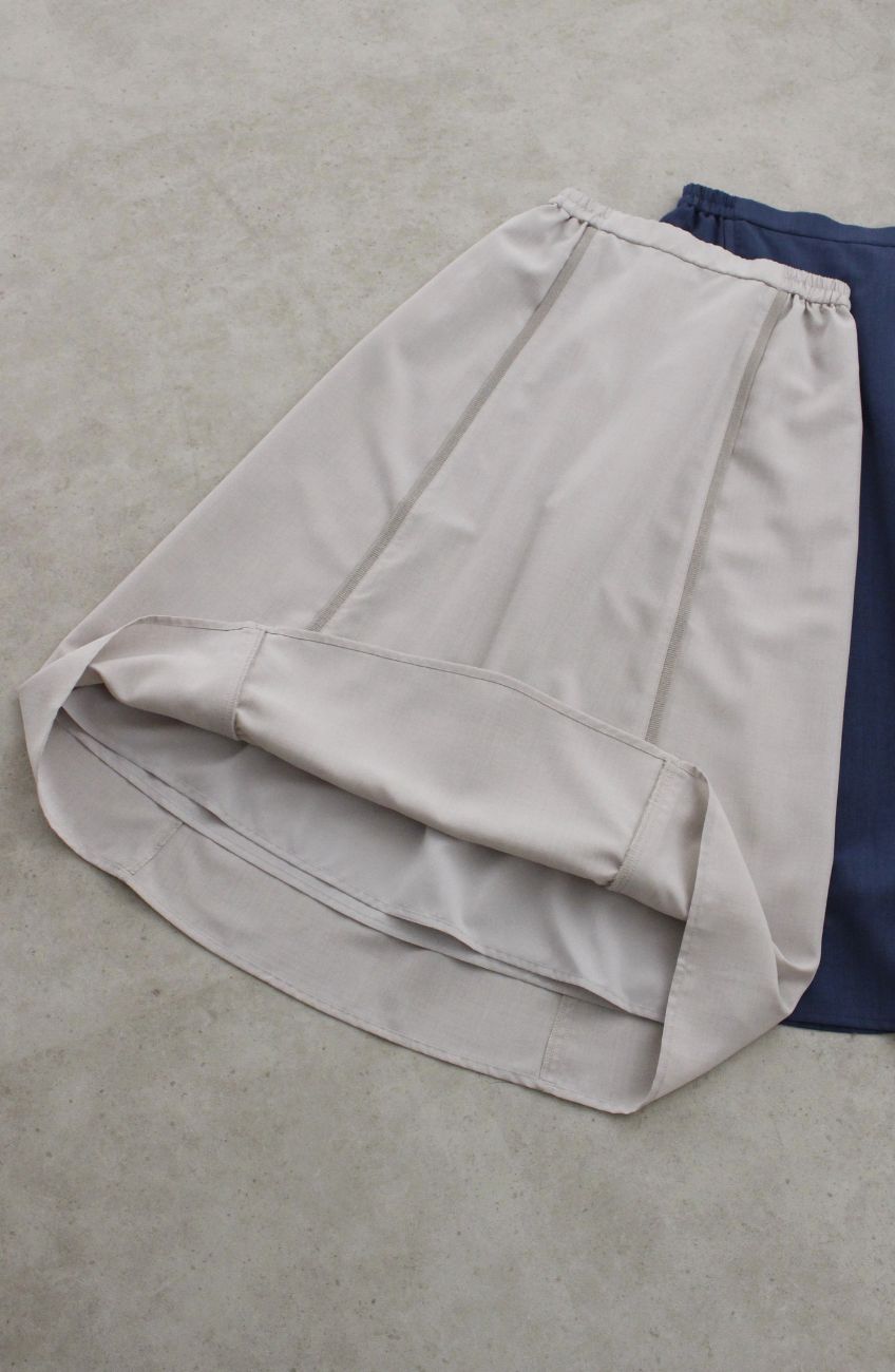 麻調ニット切替パネルスカート