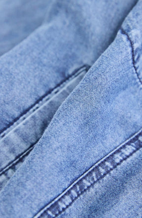 パウダーシルクデニムステンワイドスリーブジャケット