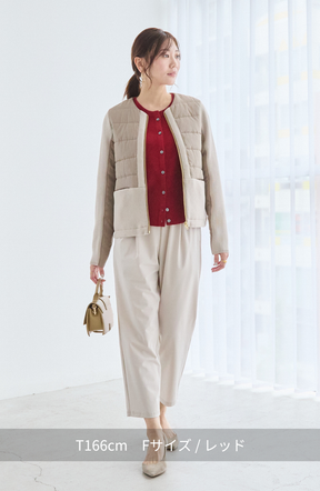 ウォッシャブルバイヤスリブカーディガン